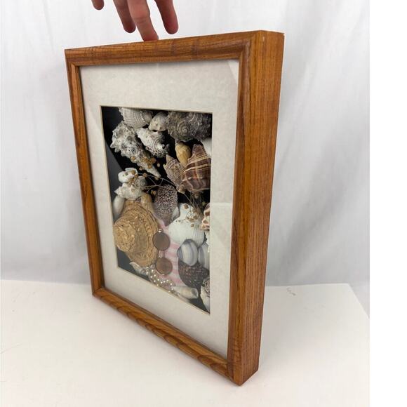 VTG Handmade Sea Shell Beach Art 12"x15" Nautical Beachy Shadowbox - Picture 3 of 8
